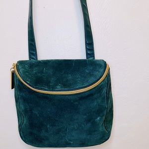 Dark green “Fishing Creel” style crossbody bag